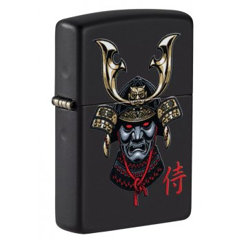  zippo samurai helmet design   black matte, /