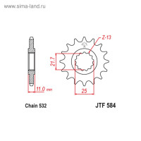   JT sprockets JTF584-16,  532, 16 