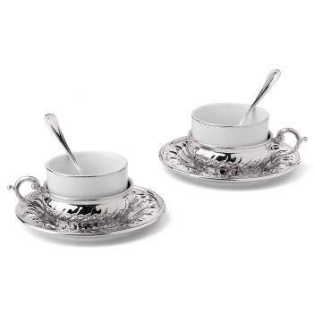 Чайный набор stradivari (серебро), 2 персоны, 8 предметов
