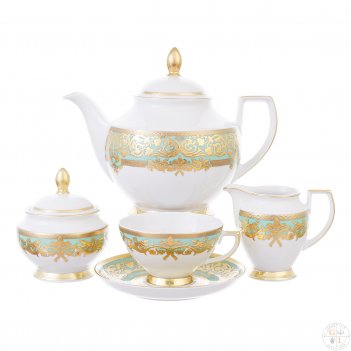    6  falkenporzellan natalia  seladon gold 17 