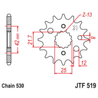  jt sprockets jtf519-16,  530, 16 