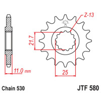   jtf580-15, jt sprockets,  530, 15 
