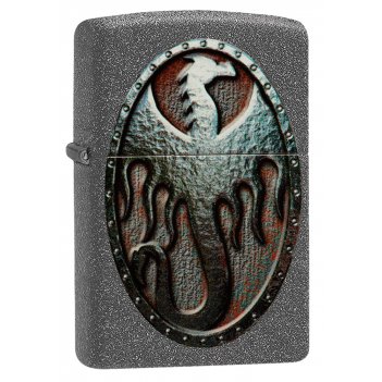  zippo metal dragon shield design   iron stone, 