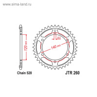   jt sprockets jtr260-40,  520, 40 