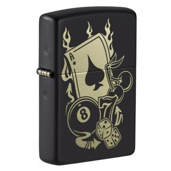  zippo gambling design   black matte, /, 