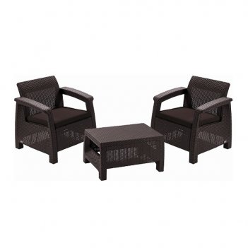    keter corfu ii weekend set brown