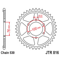   JTR816-43, R816-43, JT sprockets,  530, 43 