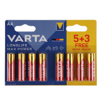   varta longlife max power, aa, lr6-8bl, 1.5, , 8 .