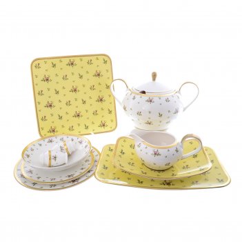    6  falkenporzellan maxim round - primavera yellow