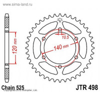   jt sprockets jtr498-40,  525, 40 