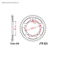   jt sprockets jtr823-46,  520, 46 