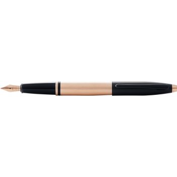   cross calais brushed rose gold plate and black lacquer, 