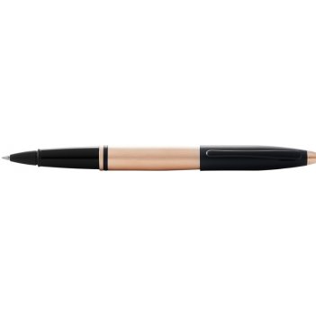 - cross calais brushed rose gold plate and black lacquer