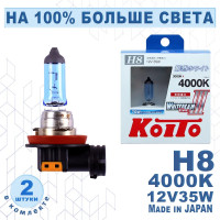    koito whitebeam h8 12v 35w (70w) 4000k ( 2 .) . p0758w
