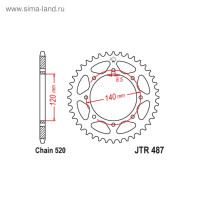   jt sprockets jtr487-46,  520, 46 