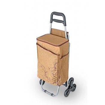 -   wheeled shopping trolley brown