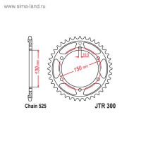   jt sprockets jtr300-43,  525, 43 