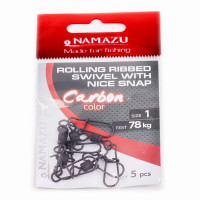    namazu pro rolling ribbed swivel, carbon,  1. test-78 