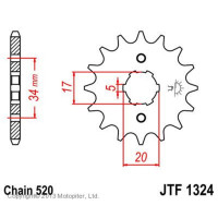   jtf1324-13, jt sprockets,  520, 13 