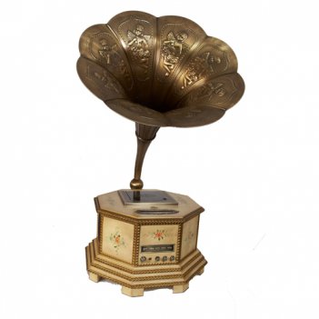 - gramophone/coloured drawing/