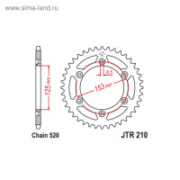   jt sprockets jtr210-40,  520, 40 