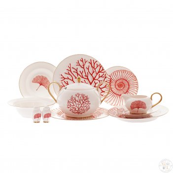   falkenporzellan corallo red gold  6  26 