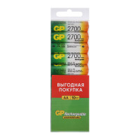  GP, Rechargeable, AA, HR6-10S, 1.2, 2700 , , 10 .