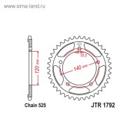   jt sprockets jtr1792-44,  525, 44 