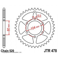  , jt sprockets r478-43,  520, 43 