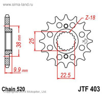   jtf403-15, f403-15, jt sprockets,  520, 15 