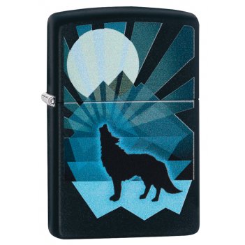  zippo wolf and moon   black matte, /, 