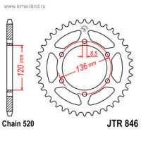  , jt sprockets r846-45,  520, 45 
