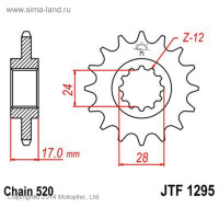   jtf1295-15, f1295-15, jt sprockets,  520, 15 
